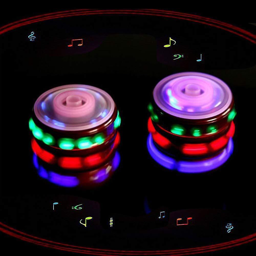 Activity Toys | 2Pcs Magic Music Spinning Top Toys Gyroscope With Colorful Flash Light-Emitting Red Laser Line For Boys Children Kids Bzn