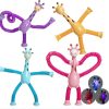 Activity Toys | 4Pcs Telescopic Suction Cup Giraffe Toy, Shape-Changing Giraffe Telescopic Tube Cartoon Puzzle Suction Cup Parent-Child Interactive Decompression Toy