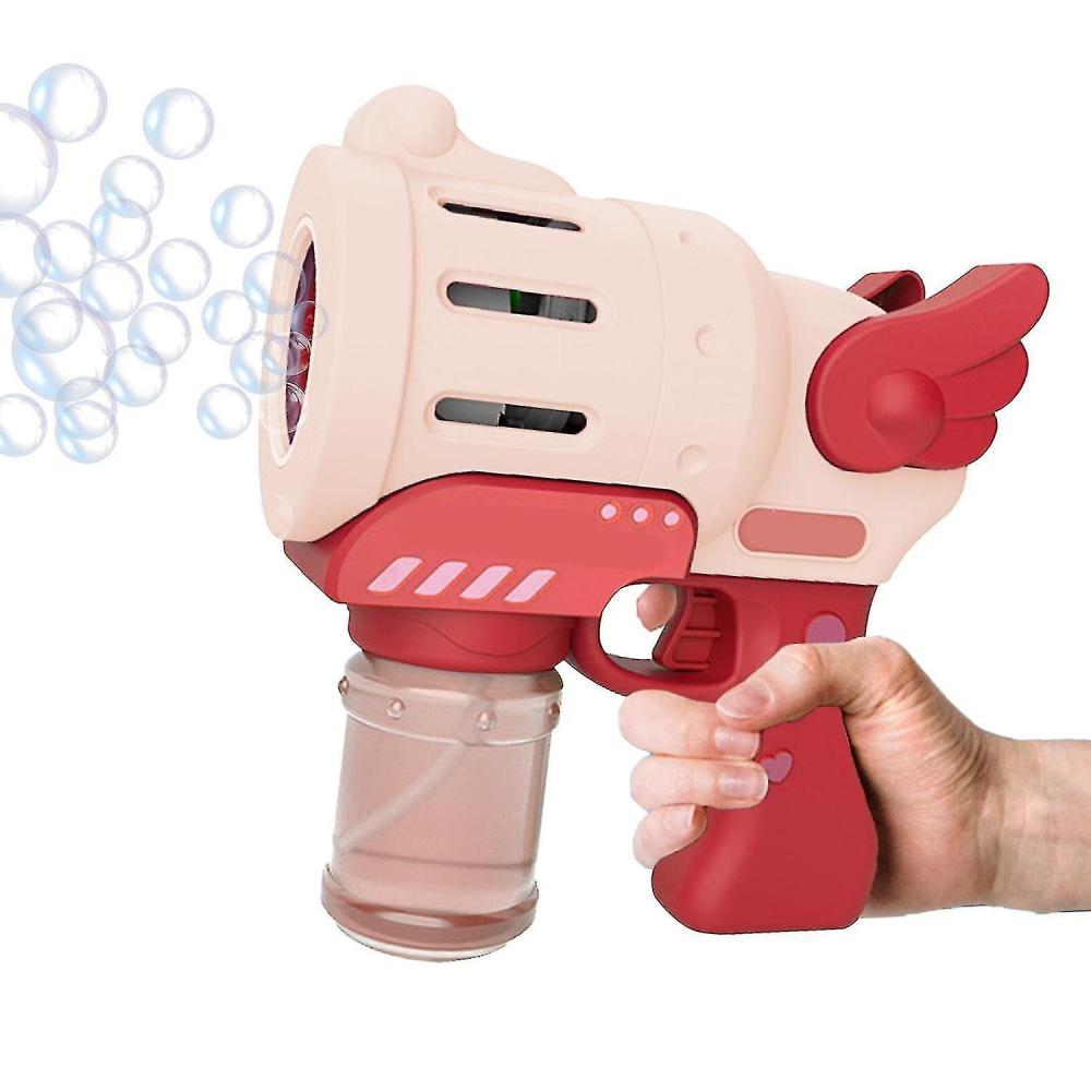 Activity Toys | Automatic Blower Bubble Gun 5 Holes Colorful Light Soap Water Electric Bubble Machine Toypink