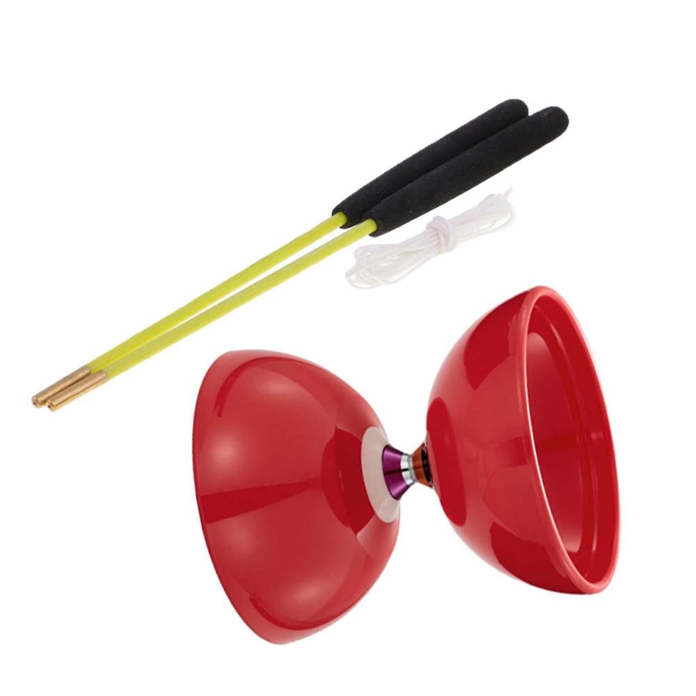 Activity Toys | Diabolo Toy With Rods Triple Bearing Skill Toy For Gift Grassland Adult Kids Red