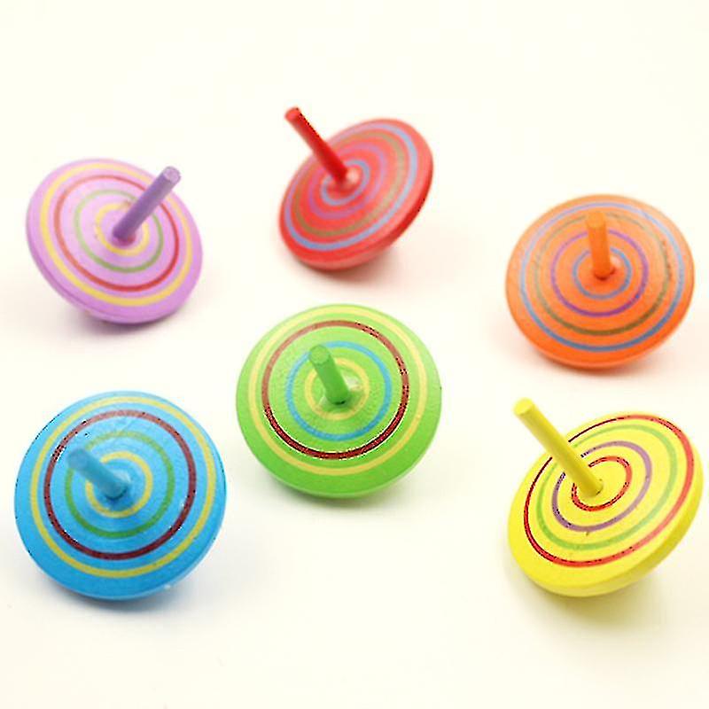 Activity Toys | Gyroscope, 3Pcs/Set Hand Painted Wooden Gyroscope, Wooden Toy Educational Toy Kindergarten Toy Standard Gyroscope