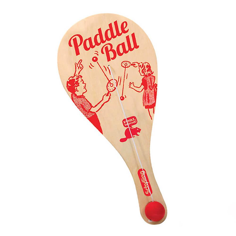 Activity Toys | Schylling Exciting Enjoyably Fun Plywood Made Paddle Ball Game With Pollybagged