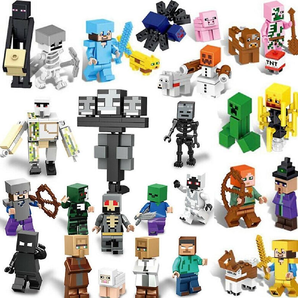 Dolls, Playsets & Toy Figures | Minecra Minifigure Building Blocks Toys Game Character Minifigures Kits Collection Display Toy, Set